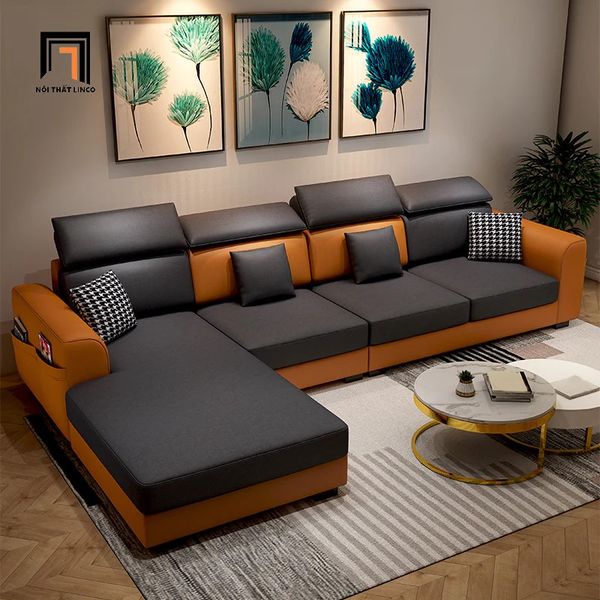 bộ ghế sofa góc L da giả 2m8 x 1m6