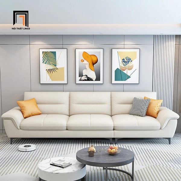 ghế sofa văng dài 2m3 trắng kem