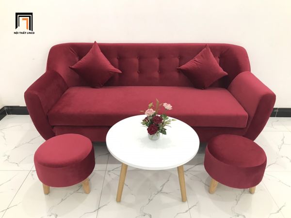 bộ ghế sofa băng giá rẻ màu đỏ đô