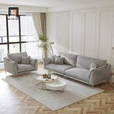  Bộ ghế sofa phòng khách đẹp KT89 Riverton xám trắng vải nỉ 