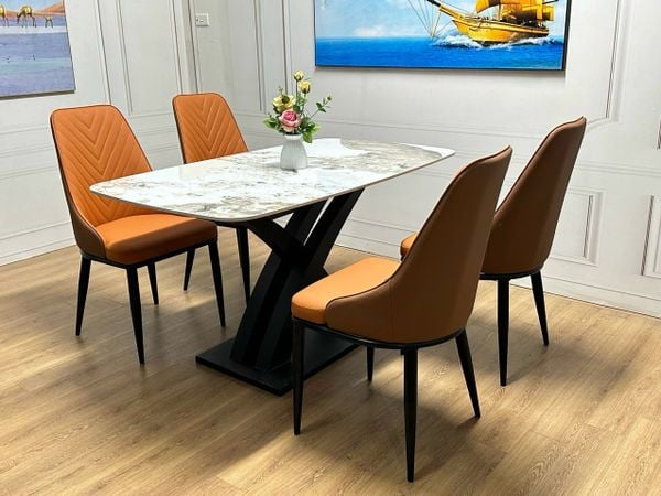 set bàn ăn 4 chỗ ngồi mặt đá đẹp