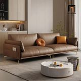 Bộ ghế sofa hiện đại KT65 Skinny da Pu màu nâu chân inox 