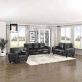  Set ghế sofa phong cách châu Âu KT148 Manwi da giả màu đen 