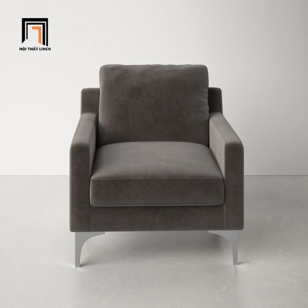 sofa đơn phòng khách vải nhung xanh đậm