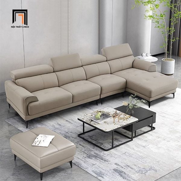 ghế sofa góc chữ L da giả sang trọng