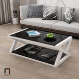  Bàn sofa chữ X xinh xắn BSF2 Trestle 1m x 50 kính 2 tầng 
