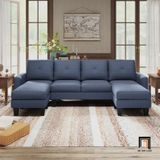  Bộ ghế sofa U xám đen vải nỉ UT27 Eilean dài 2m6 giá rẻ 