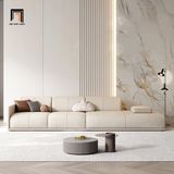  Ghế sofa băng dài 2m6 cao cấp BT340 Condron da Pu trắng kem 