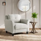  Ghế sofa đơn thư giãn giá rẻ DT114 Lourdez màu xám trắng 