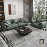  Bộ ghế sofa văn phòng cao cấp KT80 Mariubo da giả xanh lá 