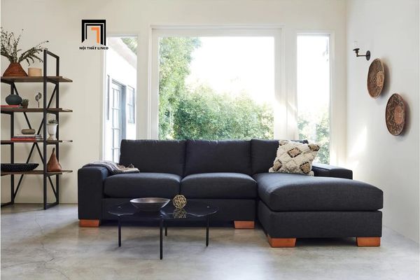  Bộ ghế sofa góc L GT14 Melrose 2m4 x 1m6 màu xám đen 