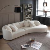  Ghế sofa băng cong xinh xắn đẹp BT195 Marfa 2m8 trắng kem 
