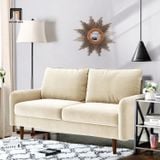  Ghế sofa băng vải nỉ nhung BT203 Hessvilla 1m5 trắng kem 