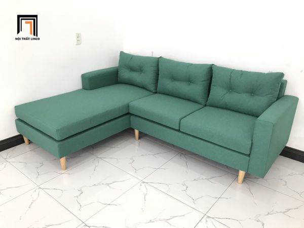 bộ ghế sofa góc l 2m2 x 1m6 xanh ngọc