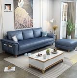  Ghế sofa đơn da giả 1 nệm Pu DT85 Bawiti da giả xanh dương 