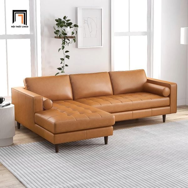  Bộ ghế sofa góc L GT6 Matilda 2m2 x 1m6 màu nâu da bò 