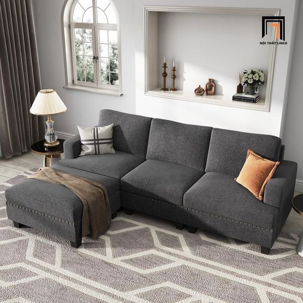 bộ ghế sofa sang trọng 2m1 xám đen