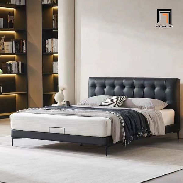 giường ngủ cao cấp bọc da giả