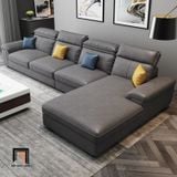  Bộ ghế sofa góc L da giả GT85 Tianfy 3m x 1m8 màu xám đen 