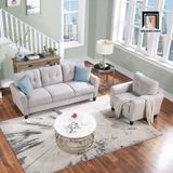  Bộ ghế sofa phòng khách gia đình KT127 Fredel xám trắng giá rẻ 