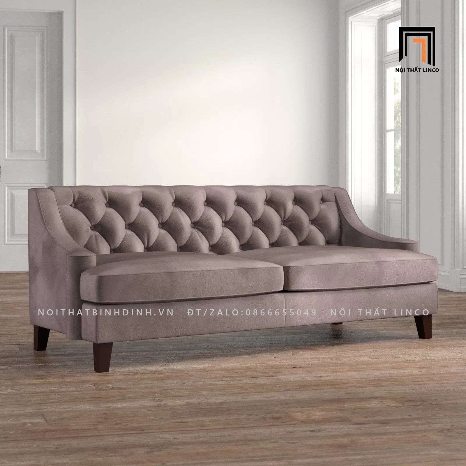  Ghế sofa băng đính nút BT51 Briley 2m phong cách tân cổ điển 
