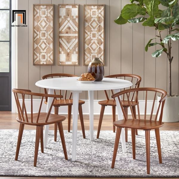 bộ bàn ăn tròn gỗ nhỏ xinh xắn