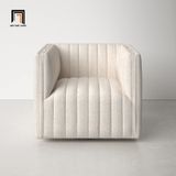  Ghế sofa đơn xinh xắn trang trí DT35 Brant vải nỉ trắng kem 