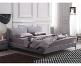  Giường ngủ bọc vải nỉ xám GN75 Rio 1m6 x 2m hiện đại 