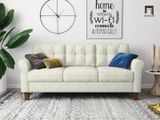  Sofa băng nỉ dài 2m BT155 Freedom 3 nệm ngồi trắng kem 