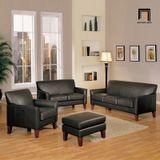 Set ghế sofa văn phòng ngồi tiếp khách KT54 Abarca da giả đen 