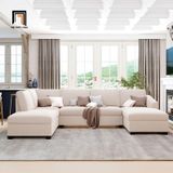  Set ghế sofa chữ U sang trọng UT18 Citra dài 3m bọc vải nỉ đẹp 