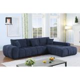  Ghế sofa góc L vải nỉ xám đen GT252 Marigail 2m5 x 1m7 giá rẻ 