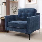  Ghế sofa đơn gia đình sang trọng DT109 Lavoris vải nỉ xanh đậm 