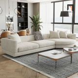  Bộ ghế sofa góc L vải nỉ GT182 Zingo 3m2 x 1m2 màu trắng kem 