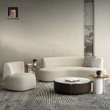  Set ghế sofa vải lông cừu cho shop tiệm KT94 Olivia trắng kem 