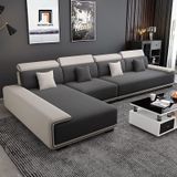  Ghế sofa góc L hiện đại GT259 Ramia 3m2 x 1m8 phối đen trắng 