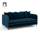  Ghế sofa băng vải nhung màu cam BT95 Hoek dài 2m chân inox 