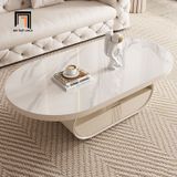  Bàn sofa phòng khách oval mặt đá 1m1 BSF91 Juntura kiểu cong 