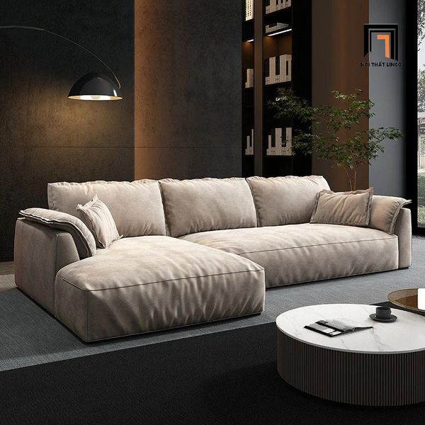  Ghế sofa góc L cho chung cư GT223 Flannet 2m4 x 1m6 xám tro 
