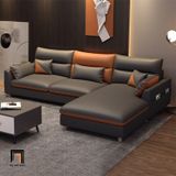  Bộ ghế sofa góc chữ L GT118 Vernon phối màu da giả xinh xắn 