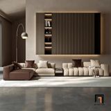  Bộ ghế sofa góc L hiện đại GT251 Yeehaw 3m4 x 2m2 phối da 