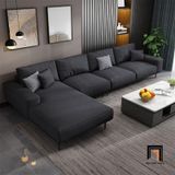  Bộ ghế sofa góc vải nỉ GT186 Pesca 3m x 1m6 màu đen than 