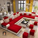  Bộ ghế sofa chữ U phòng khách lớn UT22 Bronson 3m5 màu đỏ 
