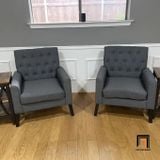  Ghế sofa đơn xanh lá vải nỉ DT94 Asaria phòng khách gia đình 