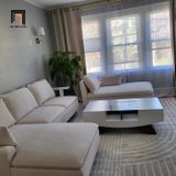  Bộ ghế sofa U vải nỉ trắng kem UT30 Yushi dài 3m xinh xắn 
