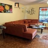  Bộ ghế sofa U phòng khách UT19 Tyne 3m2 vải nhung màu cam 