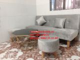  Ghế sofa giường thông minh xám vải nhung giá rẻ màu xanh ngọc 