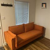  Ghế sofa băng nhỏ gọn BT87 Calla dài 1m9 vải nỉ màu cam 
