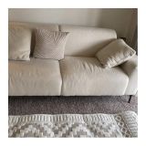  Ghế sofa băng dài 2m vải lông cừu BT164 LiQuin màu trắng kem 
