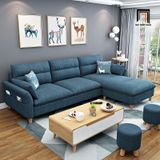  Ghế sofa góc L sang trọng 2m4 x 1m6 GT128 Slope phòng khách gia đình 